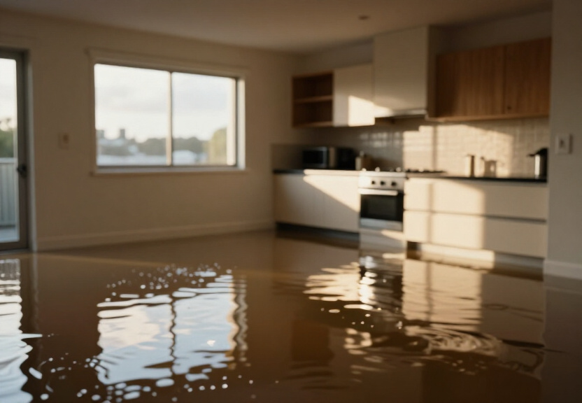 Flooded basement in North Epping before water extraction